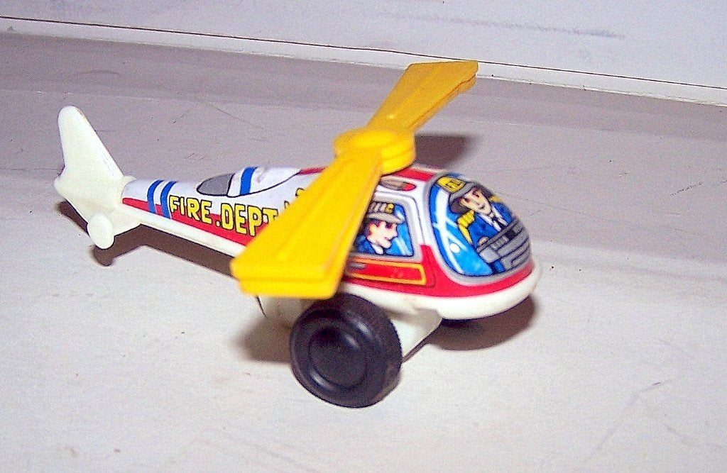 Vintage Japans helicoptermodelletje Fire.Dept. 4 wieken., Ophalen of Verzenden, Zo goed als nieuw