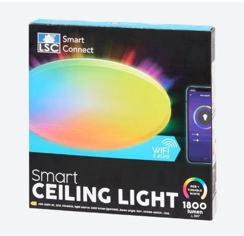 plafondlamp, LSC Smart Connect plafonnière, Ophalen, Kunststof, Modern, Meerkleurig