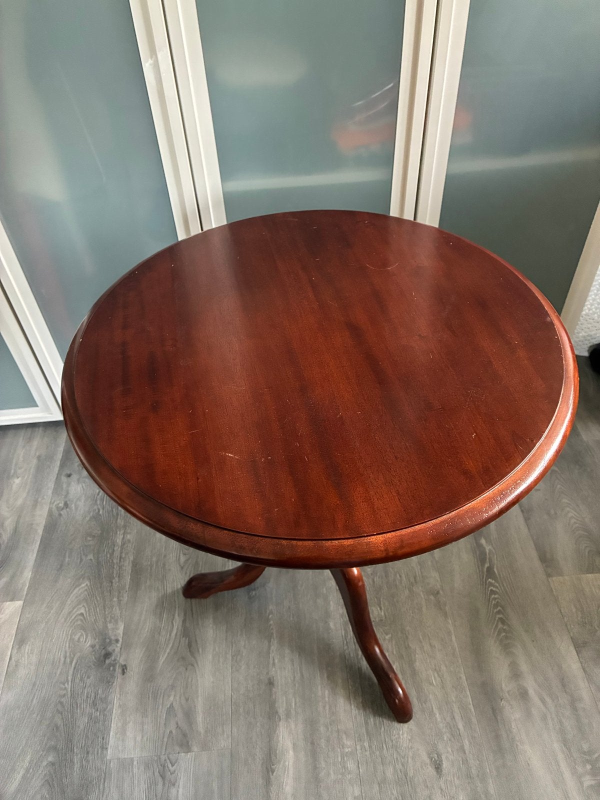 Mooi houten bijzettafeltje - Hoogte 65 cm, Diameter 57 cm, Gebruikt, Rond, Ophalen of Verzenden, 60 cm of meer