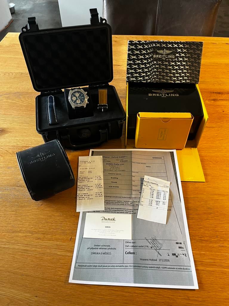 Breitling Chronomat Evolution A13356 horloge Vaste Prijs, Ophalen, Leer, Staal, Breitling