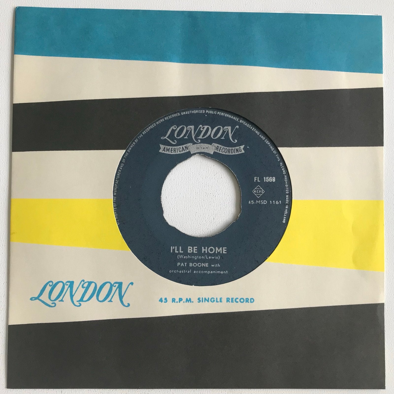 Pat Boone - I'll Be Home / I Almost Lost My Mind (7 inch vin, Gebruikt, Originele persing, 7 inch, Ophalen of Verzenden