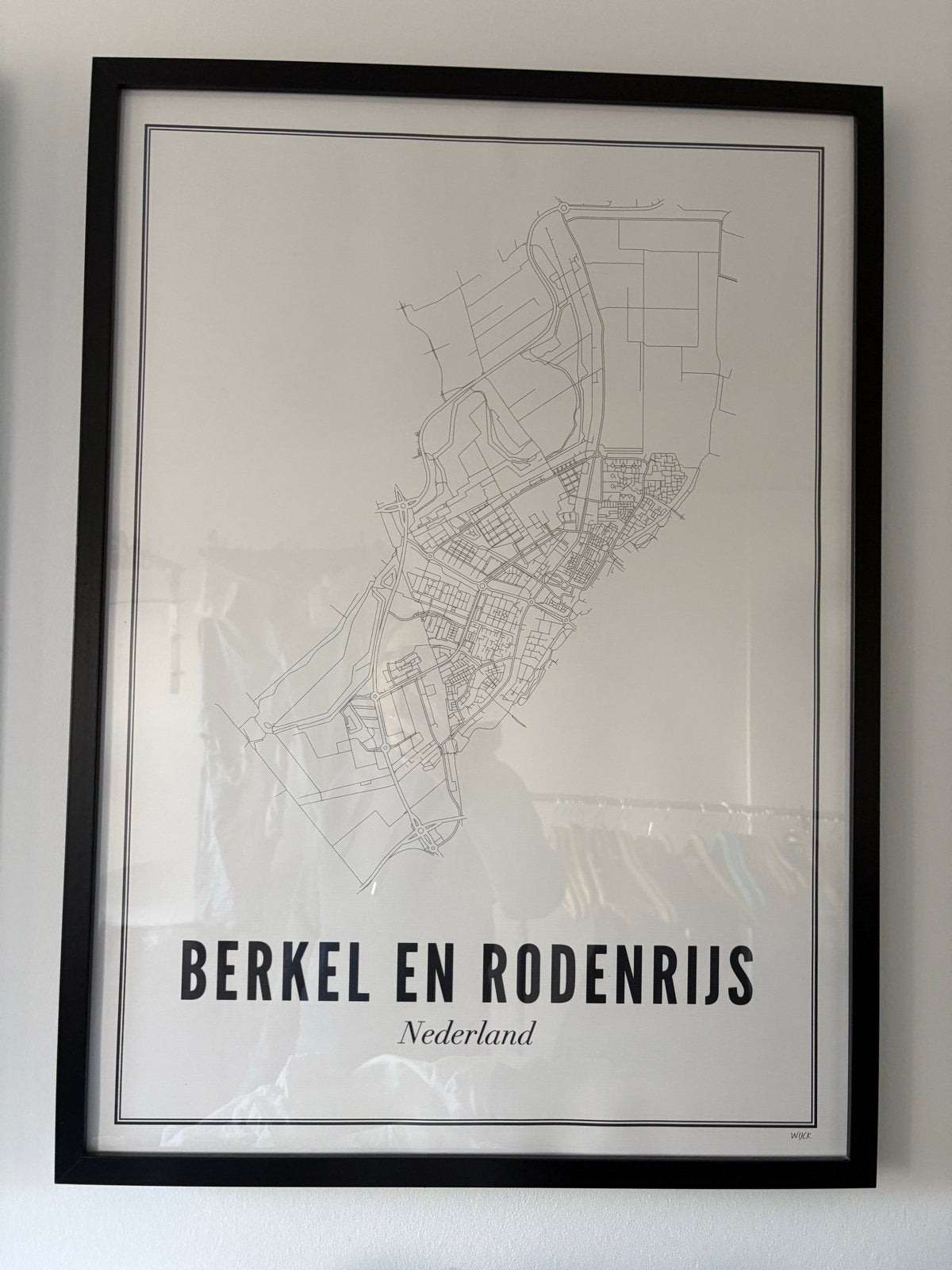 Kaart Berkel en Rodenrijs van Wijck- Ingelijst, Ophalen of Verzenden, 75 – 100, 50 tot 75 cm, Print