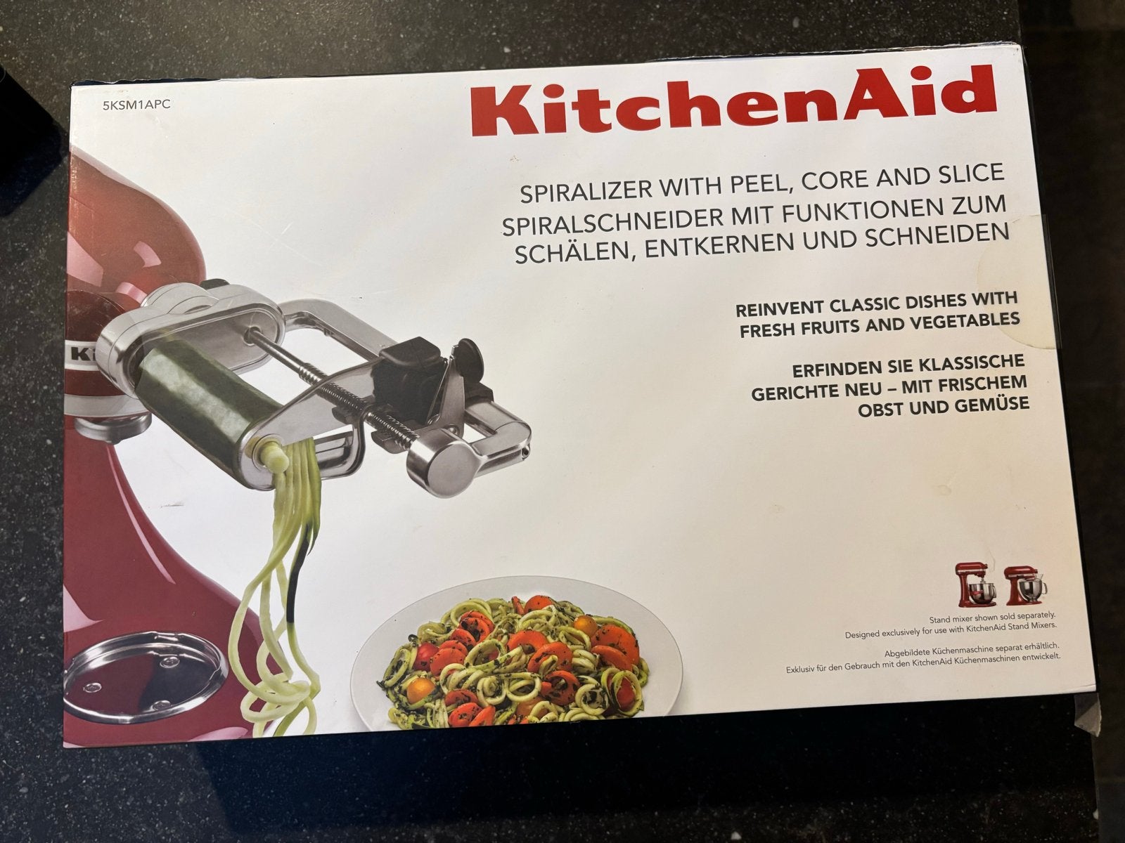 KitchenAid spiraalsnijder met schil-, ontkern- en snijfuncti, Ophalen of Verzenden, Zo goed als nieuw