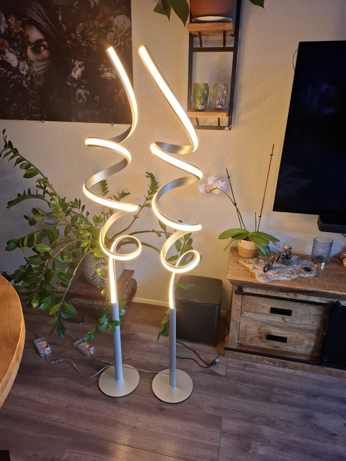 Set van 2 Design Vloerlampen Highlight Arte - Dimbaar, Ophalen, Overige fittingen, Zo goed als nieuw, Modern, Scandinavisch, Landelijk