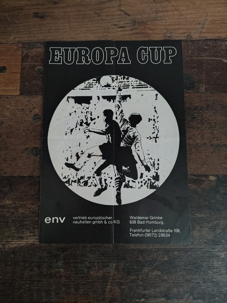 Folder: ENV Europa Cup (1967) Voetbalspel (Duitsland), Verzamelen, Verzenden, Gebruikt