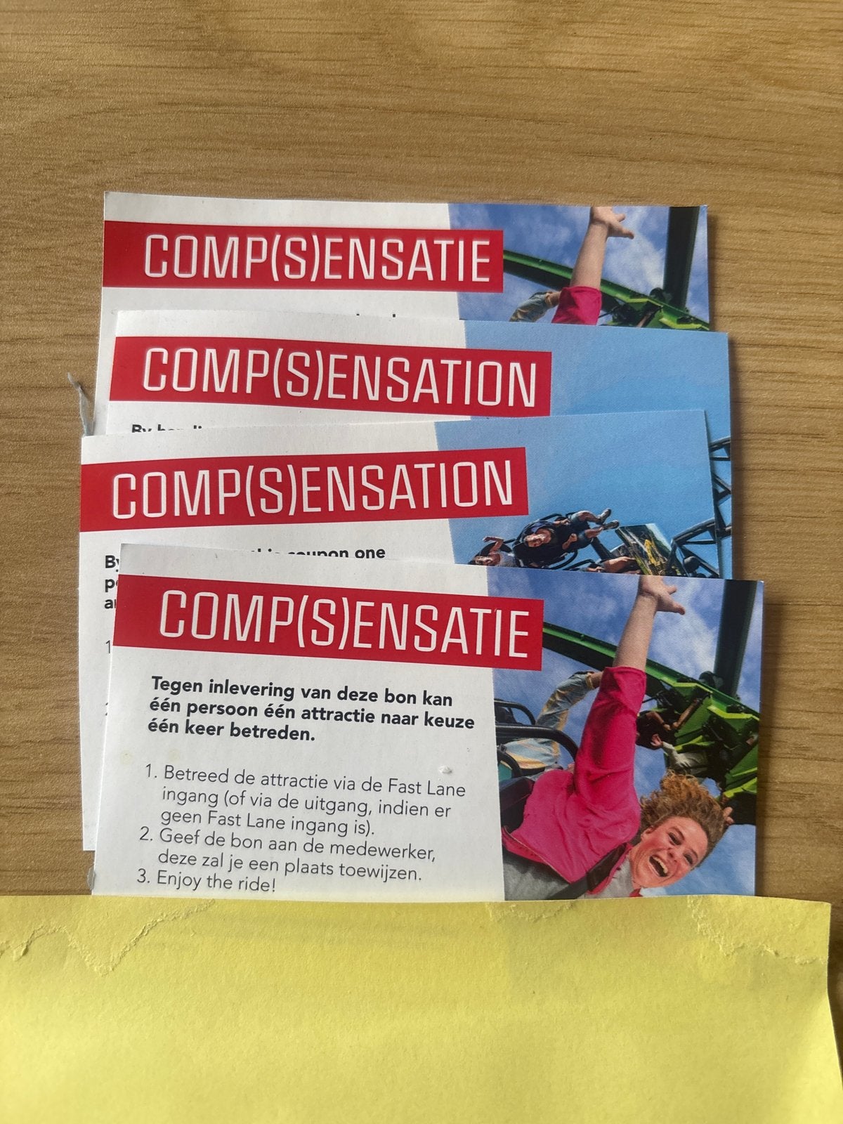 4 compensatietickets versnelde toegang attractie Walibi H, Tickets en Kaartjes