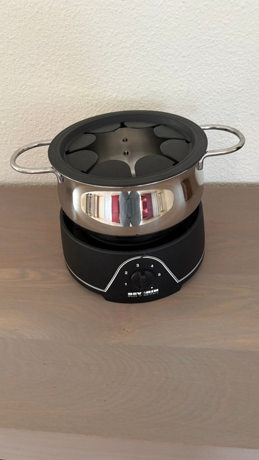 Severin electrisch fonduestel, Huis en Inrichting, Keuken | Potten en Pannen, Ophalen, Gebruikt, Overige typen, Rvs