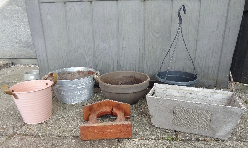 Potten voor bloemen en planten buiten, Tuin en Terras, Gebruikt, Rond, Ophalen of Verzenden, Minder dan 40 cm