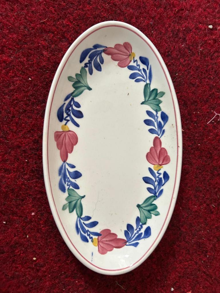 Ovale schaal Royal Sphinx Boer en Bont handgeschilderd, Antiek en Kunst, Ophalen