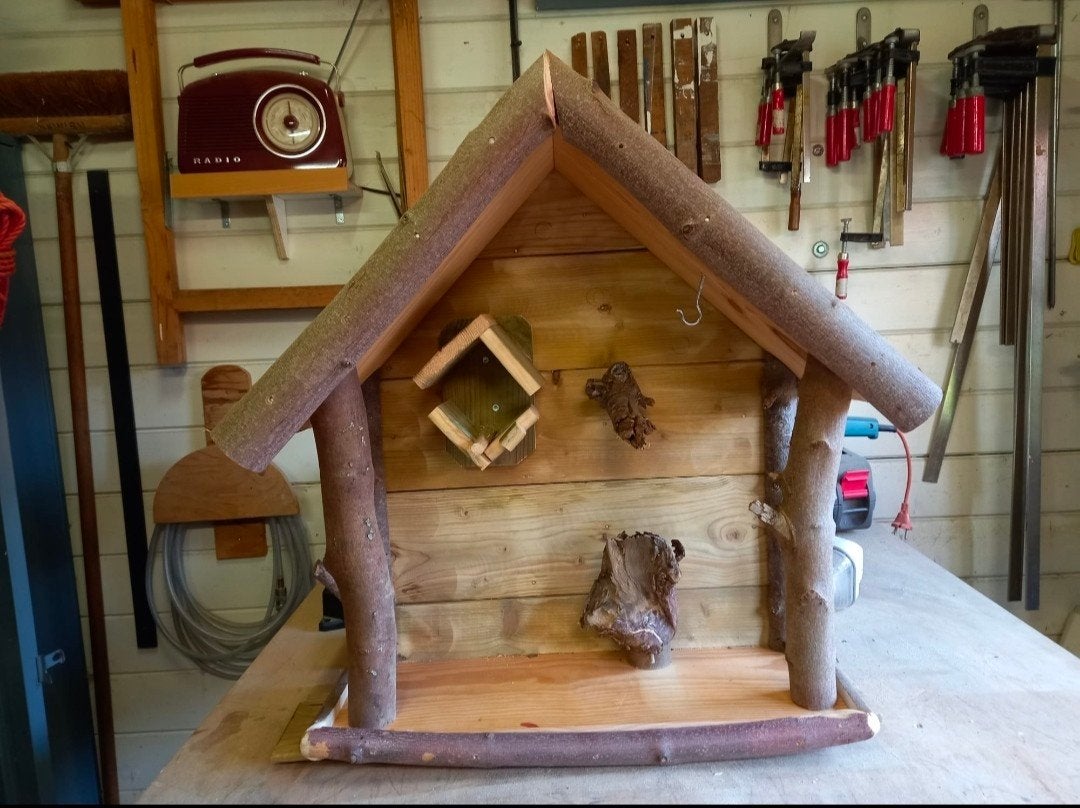 Uniek handgemaakt vogelhuisje/voederhuisje, Ophalen, Zo goed als nieuw