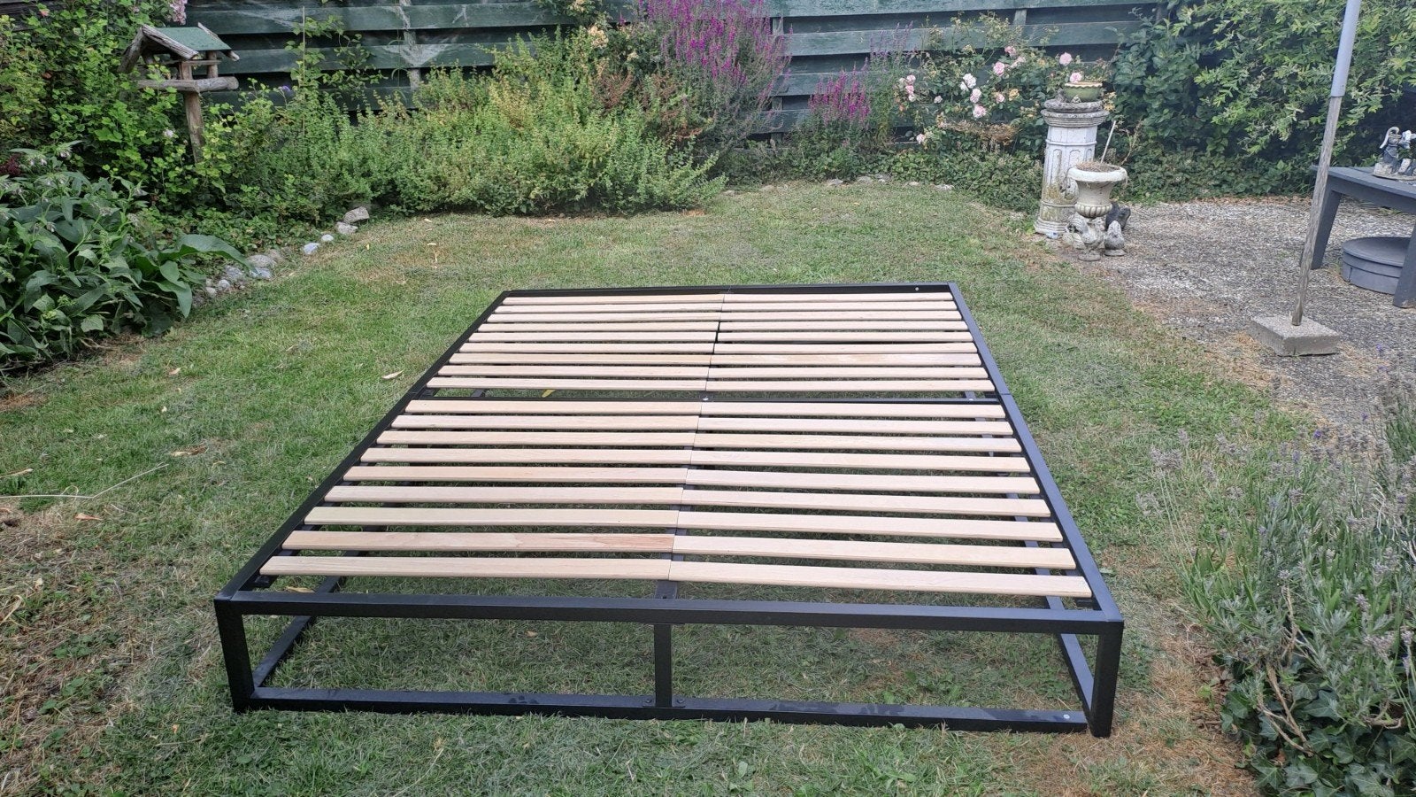 Emma Original bedframe met lattenbodem - Zwart metaal, Ophalen, Gebruikt, Zwart, Tweepersoons