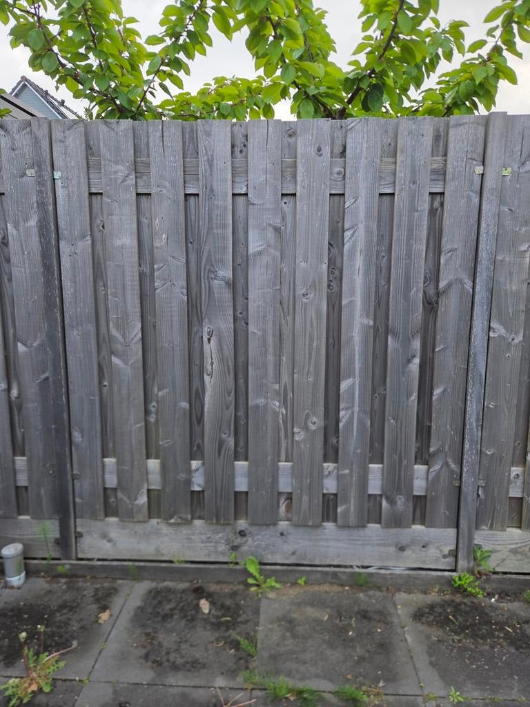 Gebruikte houten schuttingdelen, Tuin en Terras, Schuttingen, Ophalen, 6 meter of meer, Hout, 1 tot 2 meter