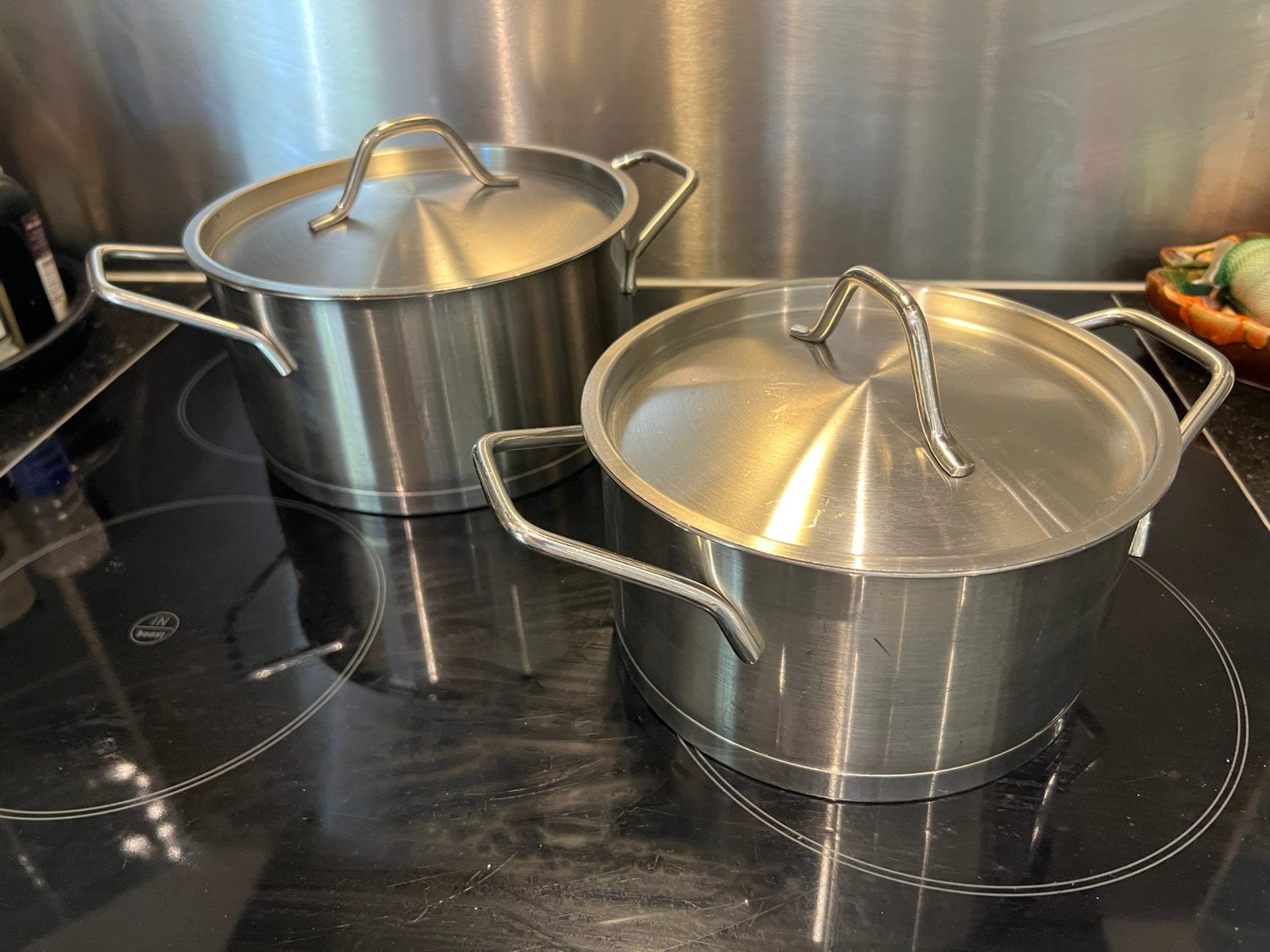 t.k.AH Greenpan Chef RVS kook[pan+deksel 20+18cm INDUCTIE, Ophalen of Verzenden, Zo goed als nieuw, Rvs