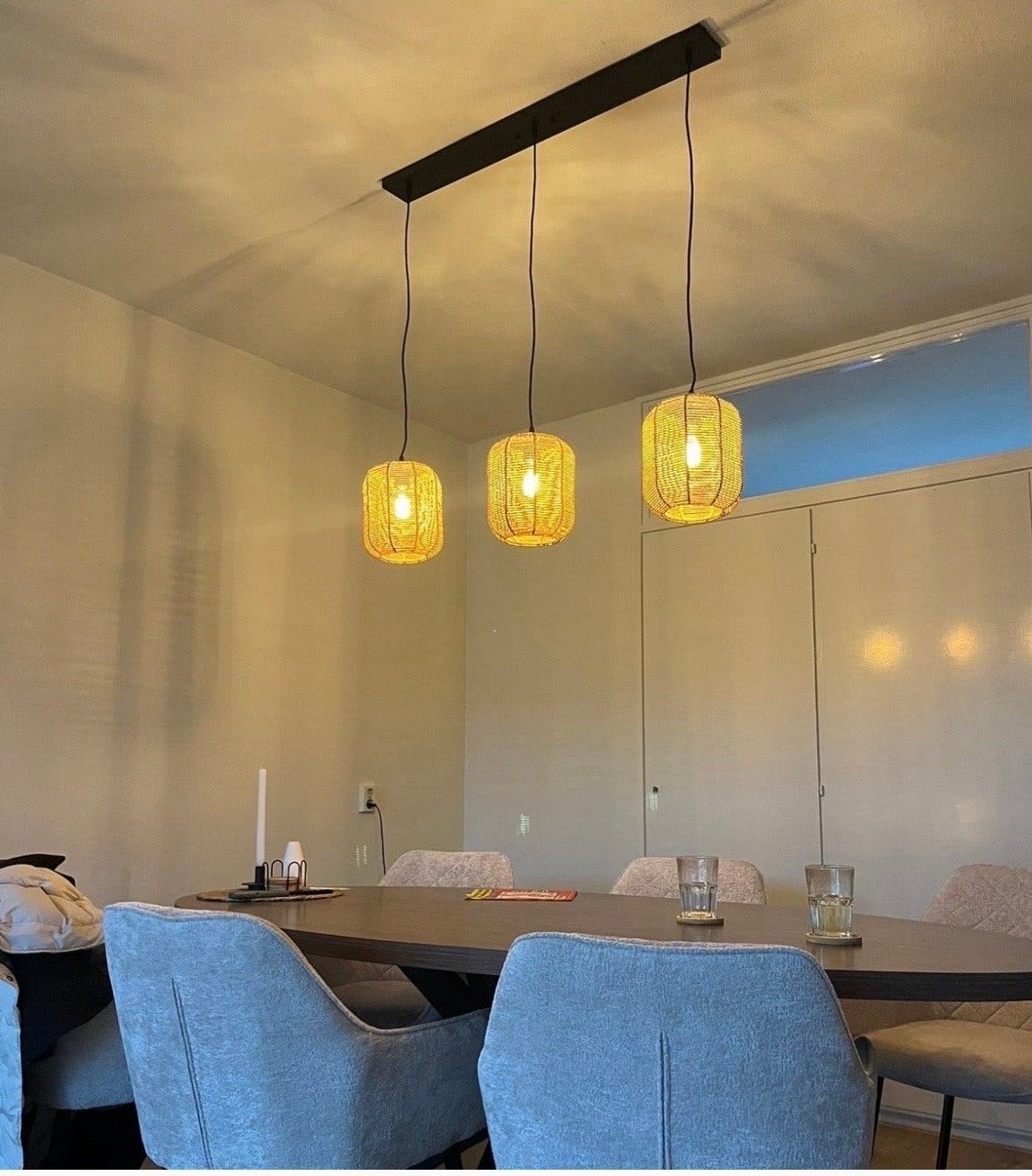 Kwantum Hanglamp Bragi Naturel - Zo goed als nieuw, Huis en Inrichting, Ophalen, Zo goed als nieuw, Natuurlijk materiaal, E27 (groot)