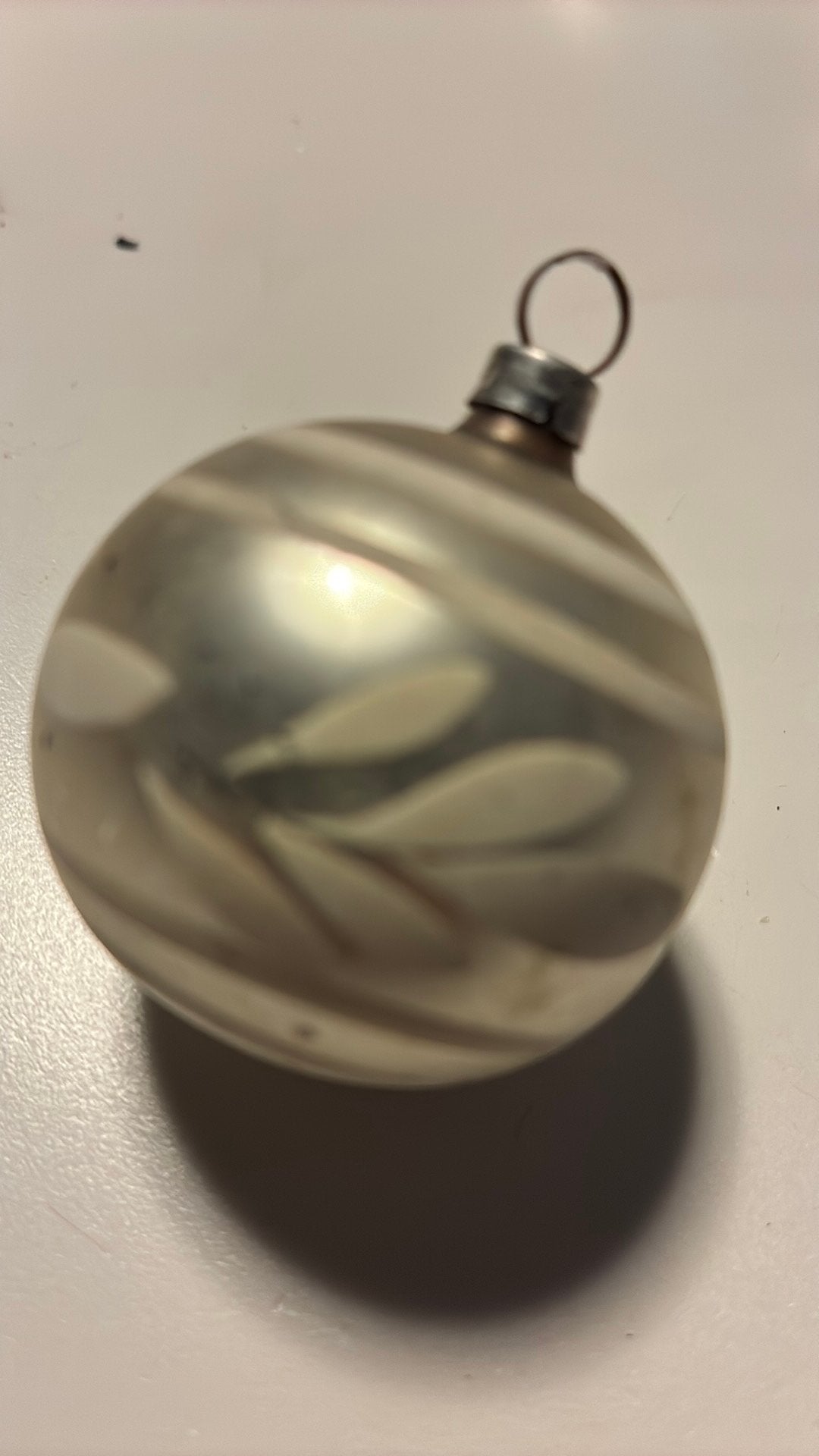Vintage antieke kerstbal, zilver feathertree, Ophalen of Verzenden, Zo goed als nieuw