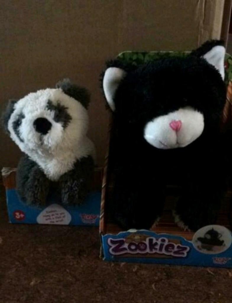 Zookiez knuffels: Panda en Zwarte Kat, Ophalen, Overige merken, Zwart, Zo goed als nieuw