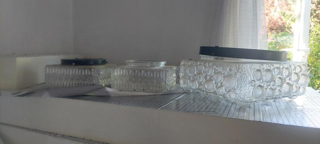 Vintage bubble glass plafonnière jaren 70, Ophalen of Verzenden, Gebruikt, Vintage, Retro