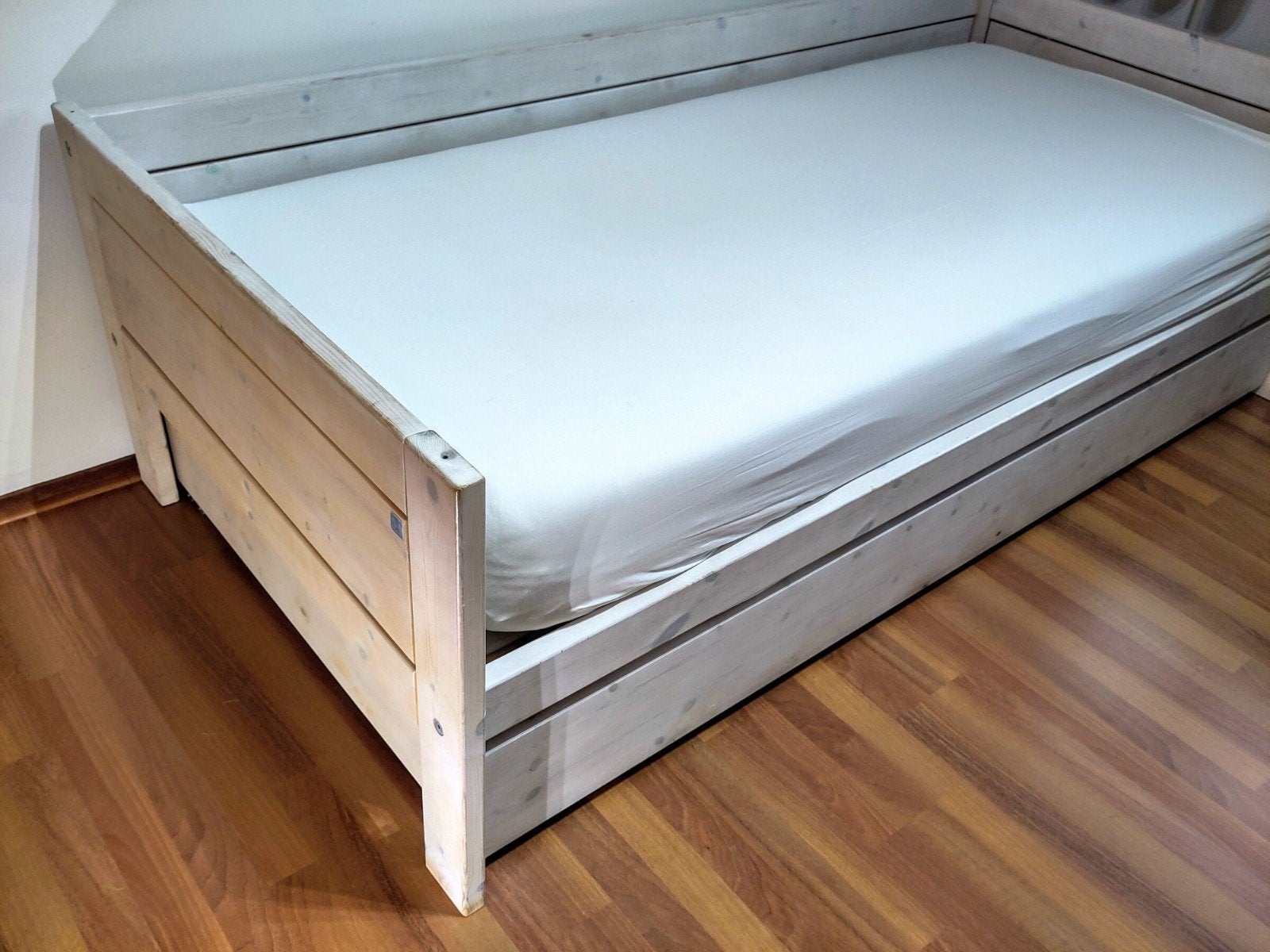 Lifetime whitewash grenen houten kajuitbed 90 x 200cm, Ophalen, 90 cm, Eenpersoons, Zo goed als nieuw