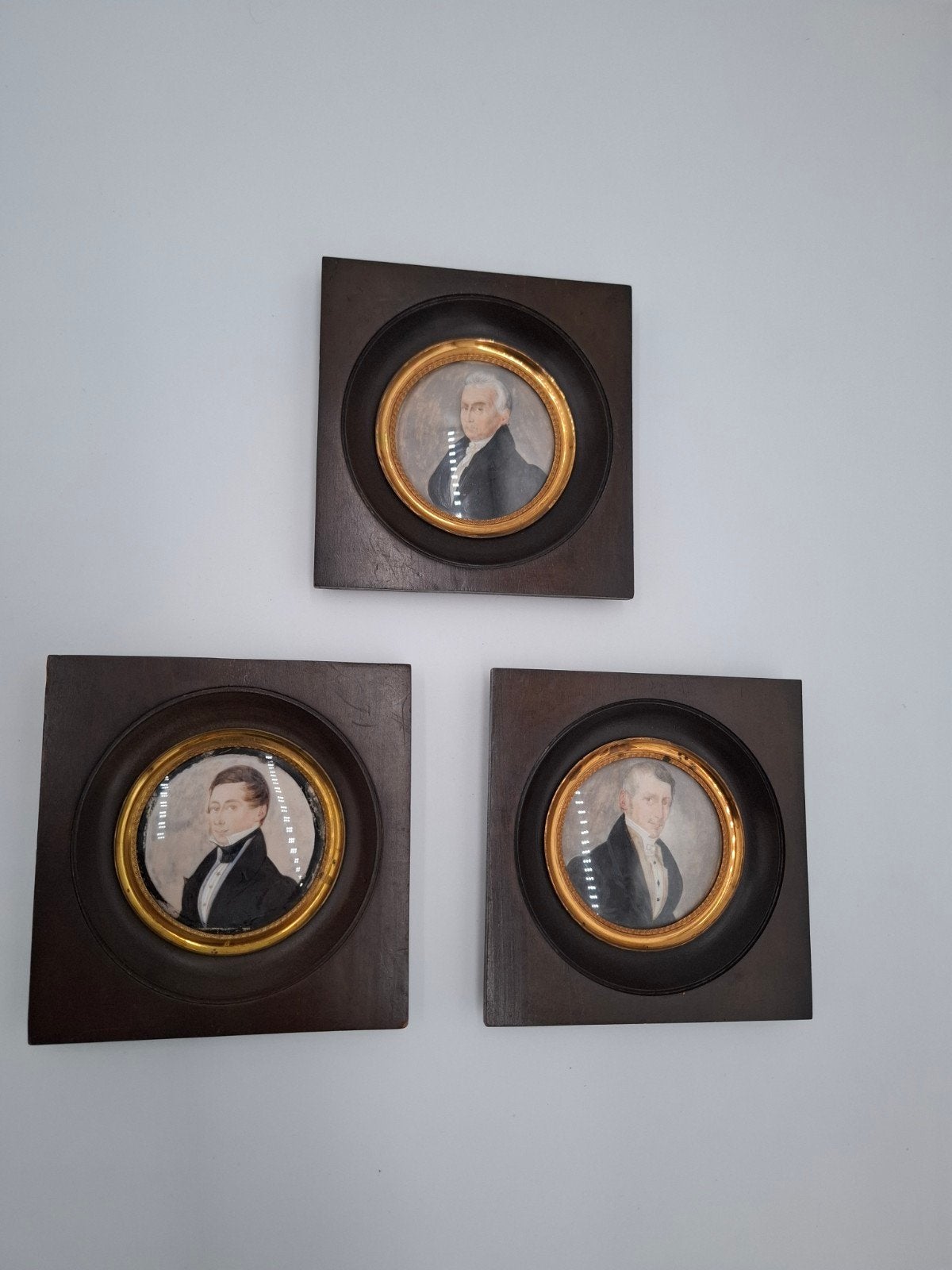 Museum stuk! 3 miniatuur portretten 3 generaties 1834, Ophalen of Verzenden