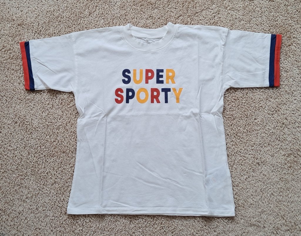 Super leuk shirt van Mini Rodini, mt 140/146 ZGAN, Verzenden, Jongen of Meisje, Zo goed als nieuw, Shirt of Longsleeve
