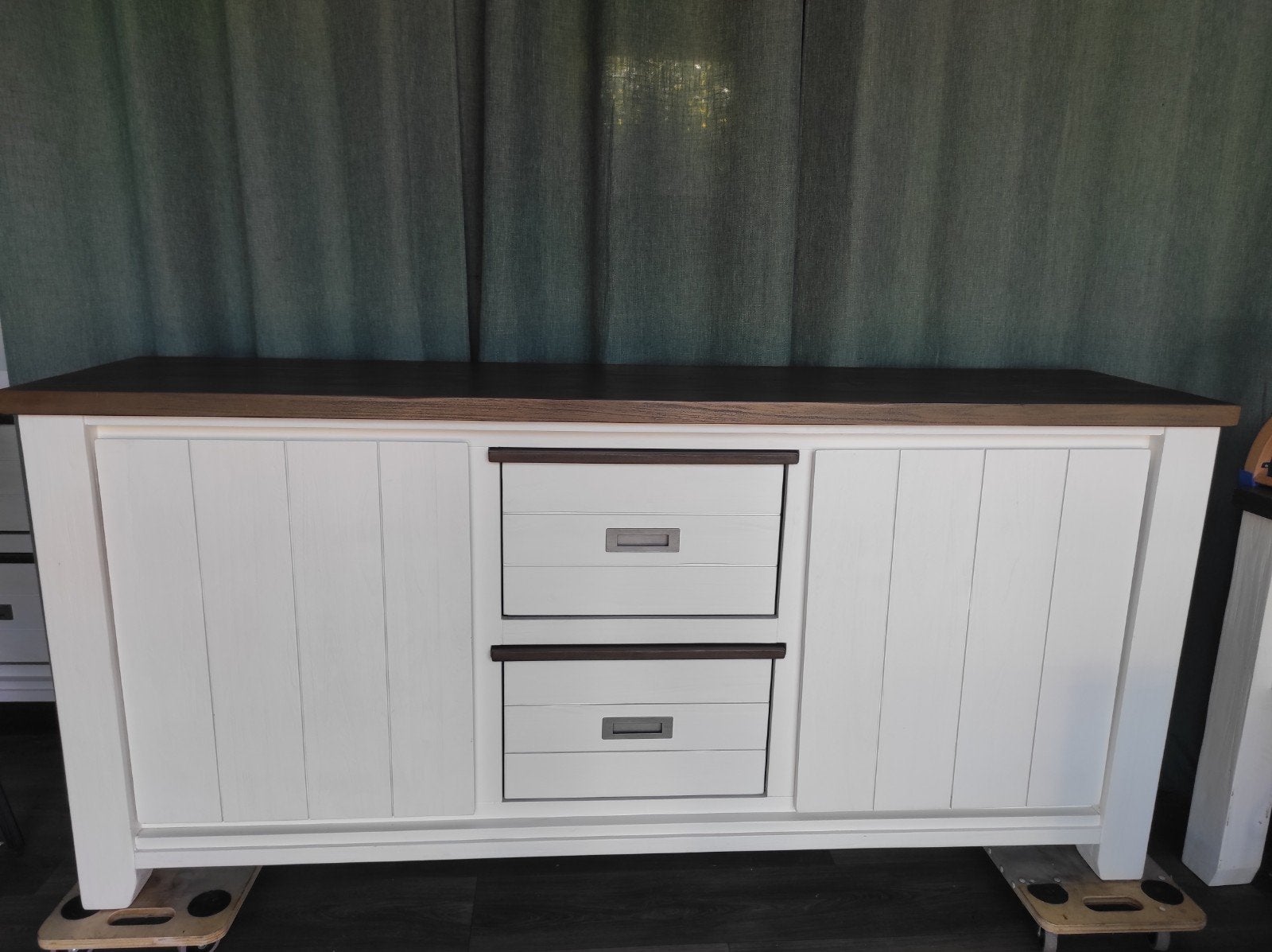 Dressoir 185 Velasco Henders Hazel Deaumain landelijk wit, Huis en Inrichting, Kasten | Dressoirs, Ophalen, 25 tot 50 cm, 150 tot 200 cm