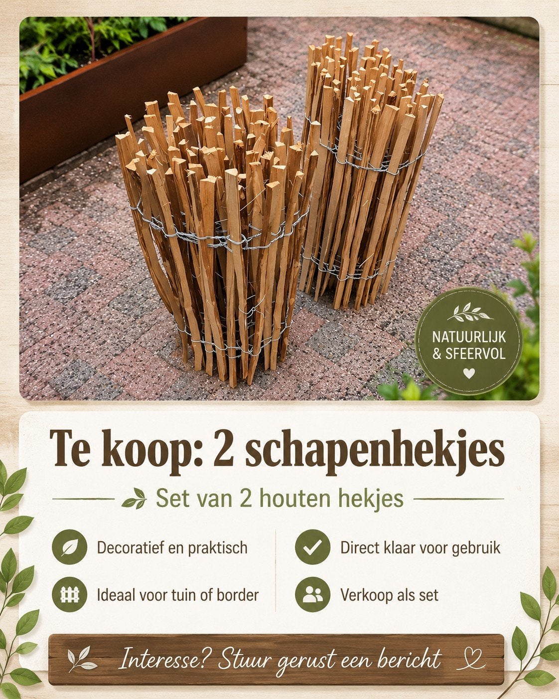 Drents schapenhek – 10 meter – 70 cm hoog, Ophalen