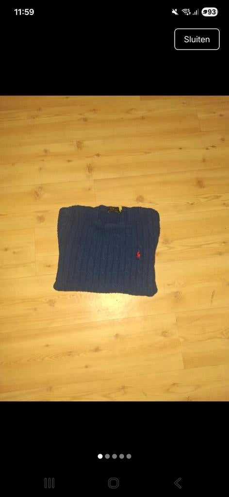 Polo Ralph Lauren kabelgebreide trui - Maat M, Ophalen of Verzenden, Maat 48/50 (M), Blauw, Polo Ralph Lauren
