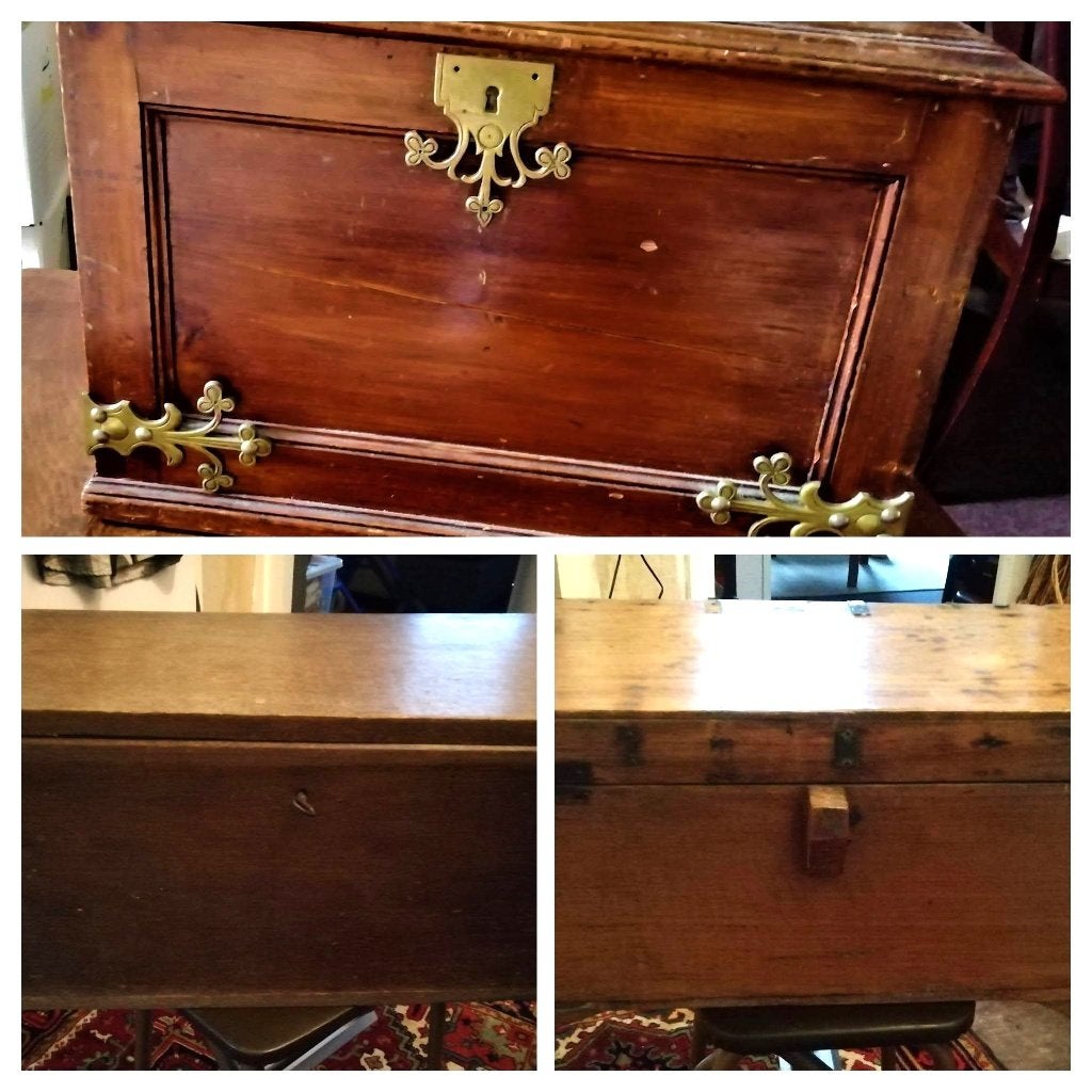 Zware houten oude brocante kist kisten diverse maten, Ophalen