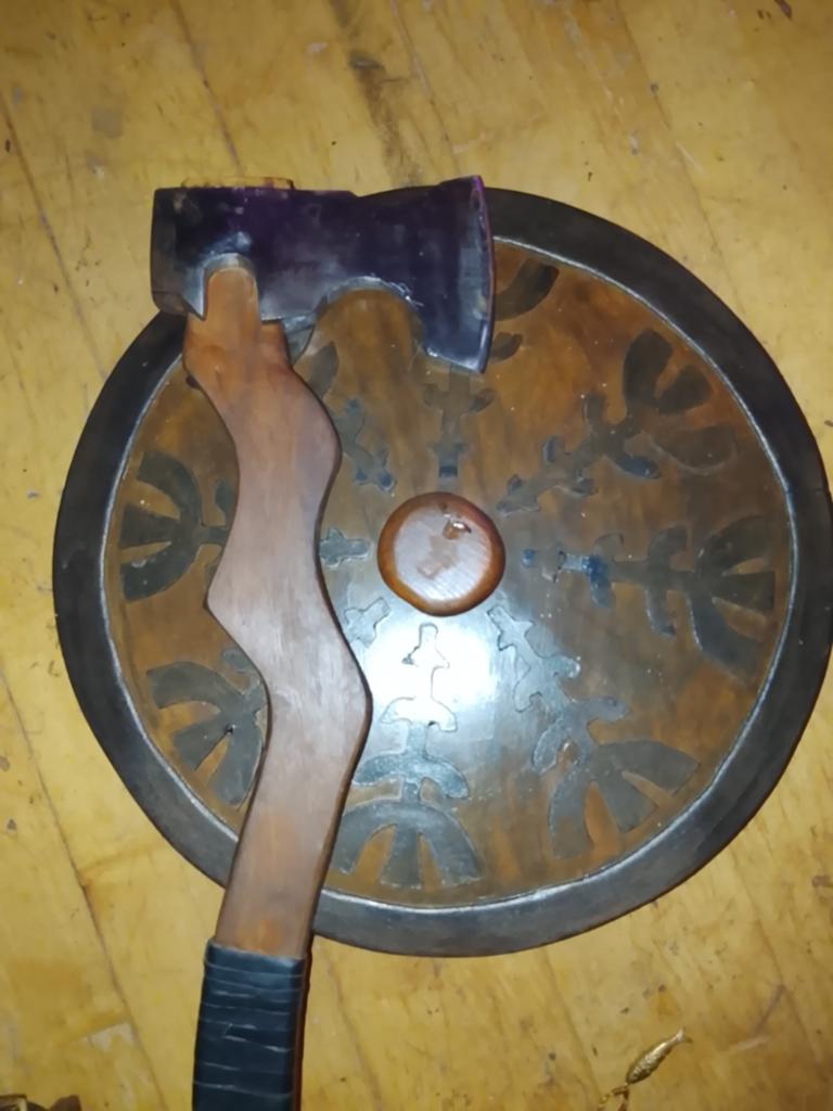 Grote Viking Bijl (70cm) met Leren Handvat, Ophalen of Verzenden
