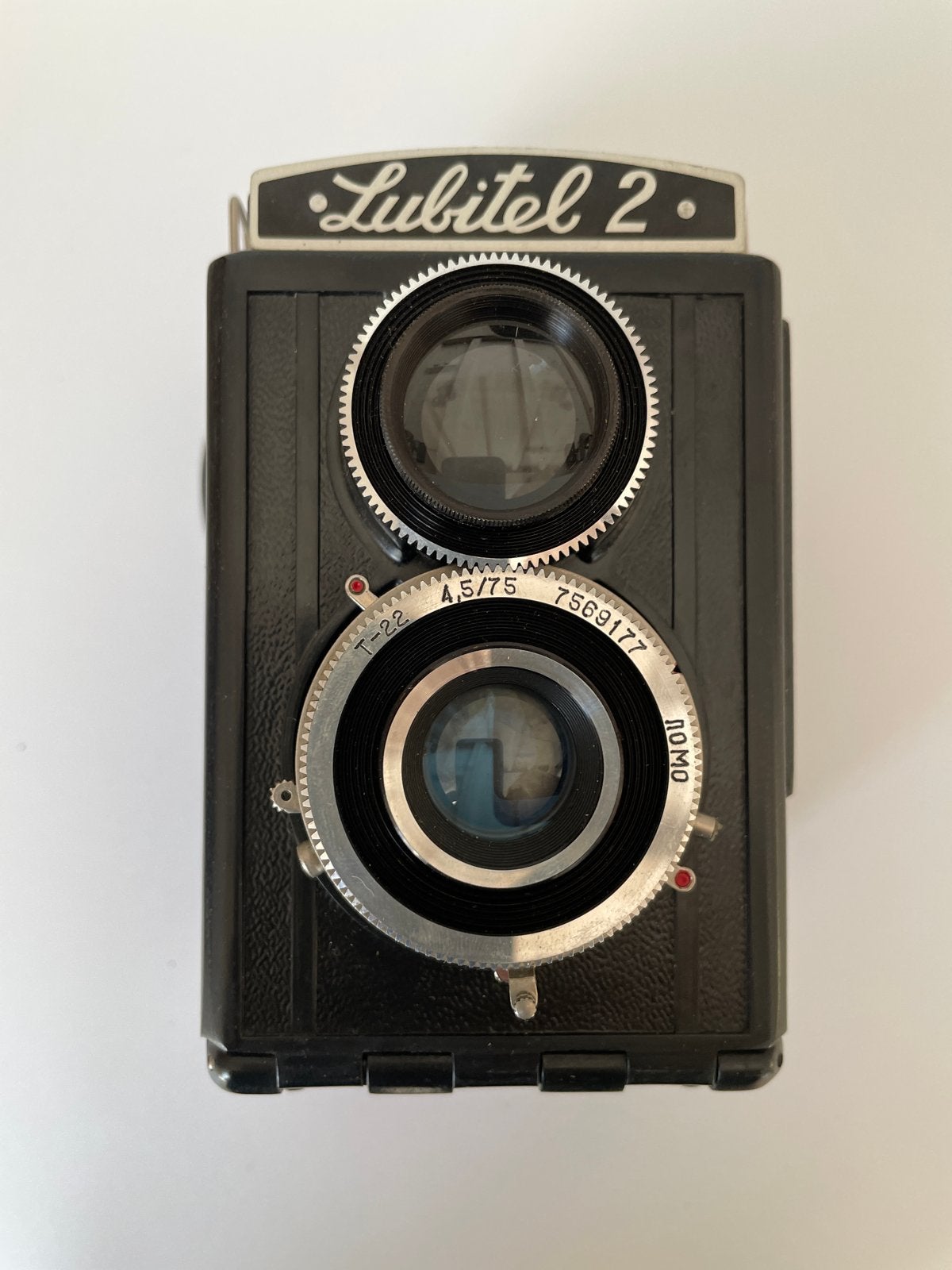 Originele Lubitel 2 camera (Rolleiflex model) met leren tas, Ophalen of Verzenden, Gebruikt, Spiegelreflex, Overige Merken