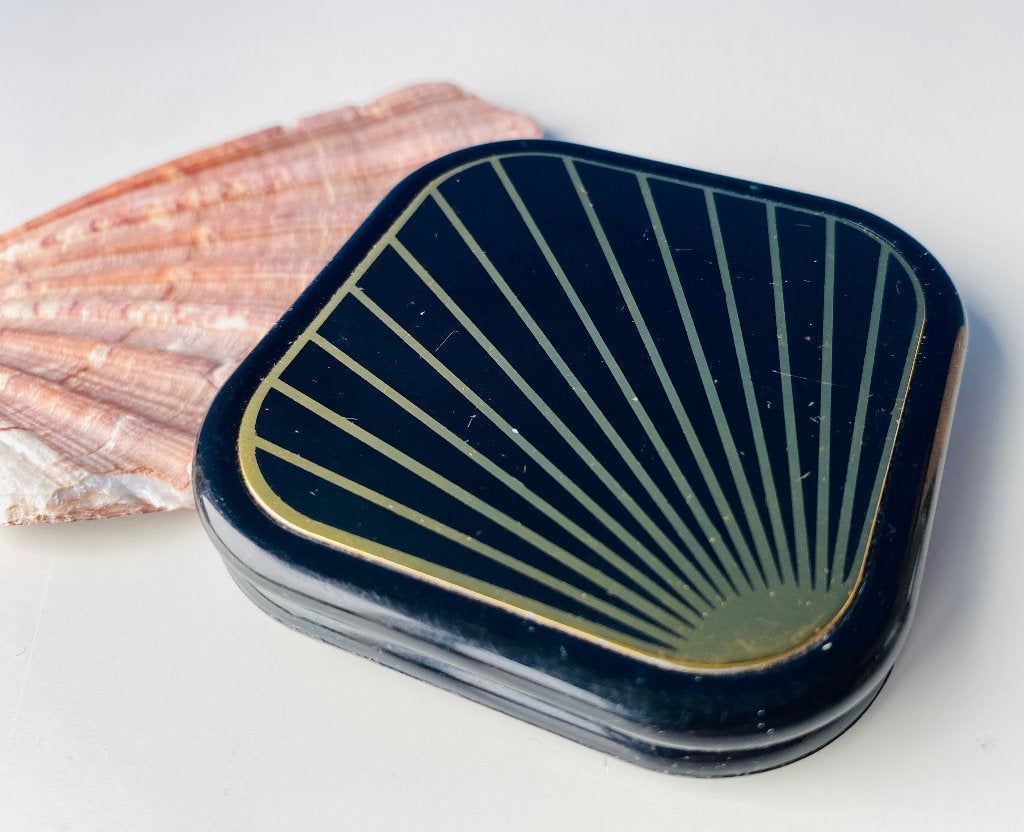Vintage AVON make-up spiegeldoosje/Art Deco design, Ophalen of Verzenden, Gebruikt
