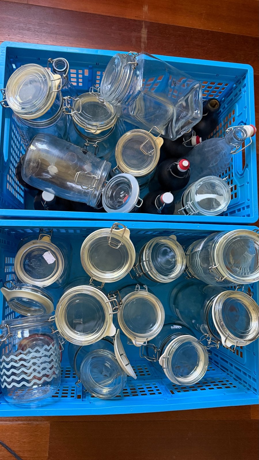 18 Weckpotten en gratis flessen voor Inmaken/Opslag, Voorraadpot, Ophalen, Gebruikt, Glas