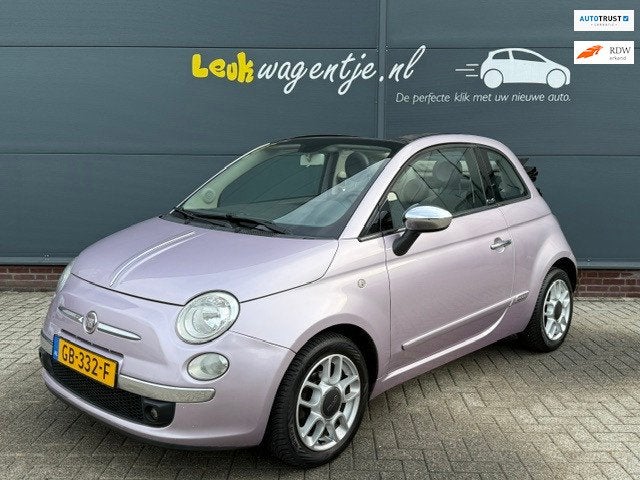 Fiat 500 C 1.2 Lounge Cabrio *p-sens. *chroompack *APK nieuw, Auto's, Voorwielaandrijving, Euro 5, Cabriolet, Leder en Stof
