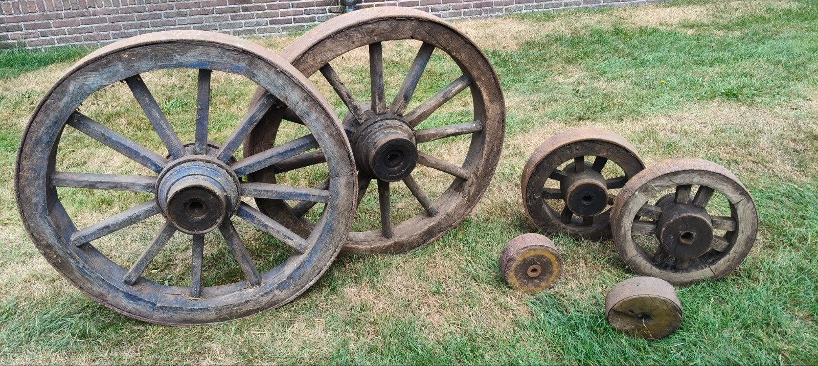 Originele wagenwielen. 6 stuks, Antiek en Kunst, Antiek | Overige Antiek, Ophalen