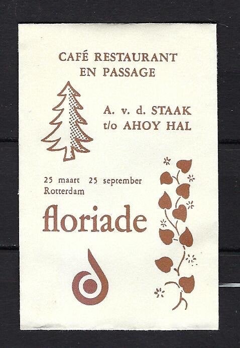 428 Rotterdam cafe rest FLORIADE, Ophalen of Verzenden, Nederland