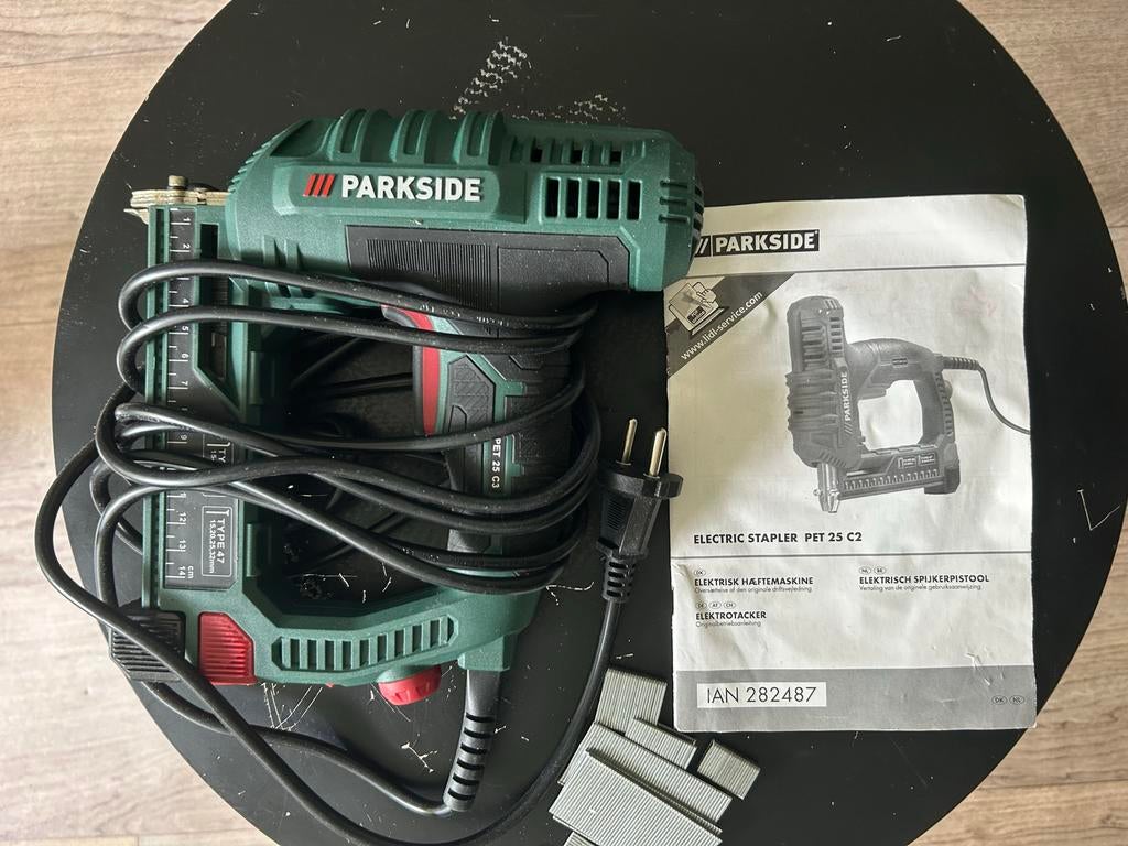 Parkside Elektrische Tackermachine PET 25 C2, Ophalen of Verzenden, Zo goed als nieuw