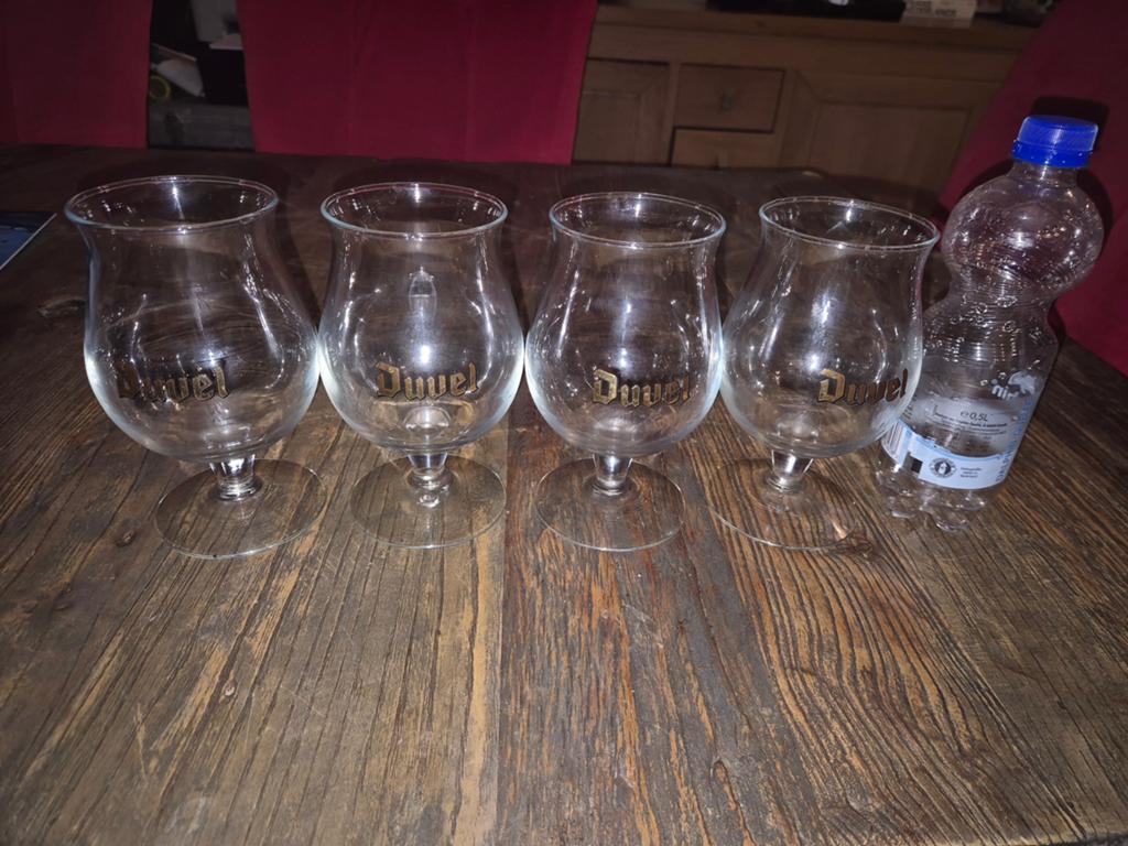 Set van 4 Duvel bierglazen, Glas of Glazen, Ophalen of Verzenden, Overige stijlen, Glas