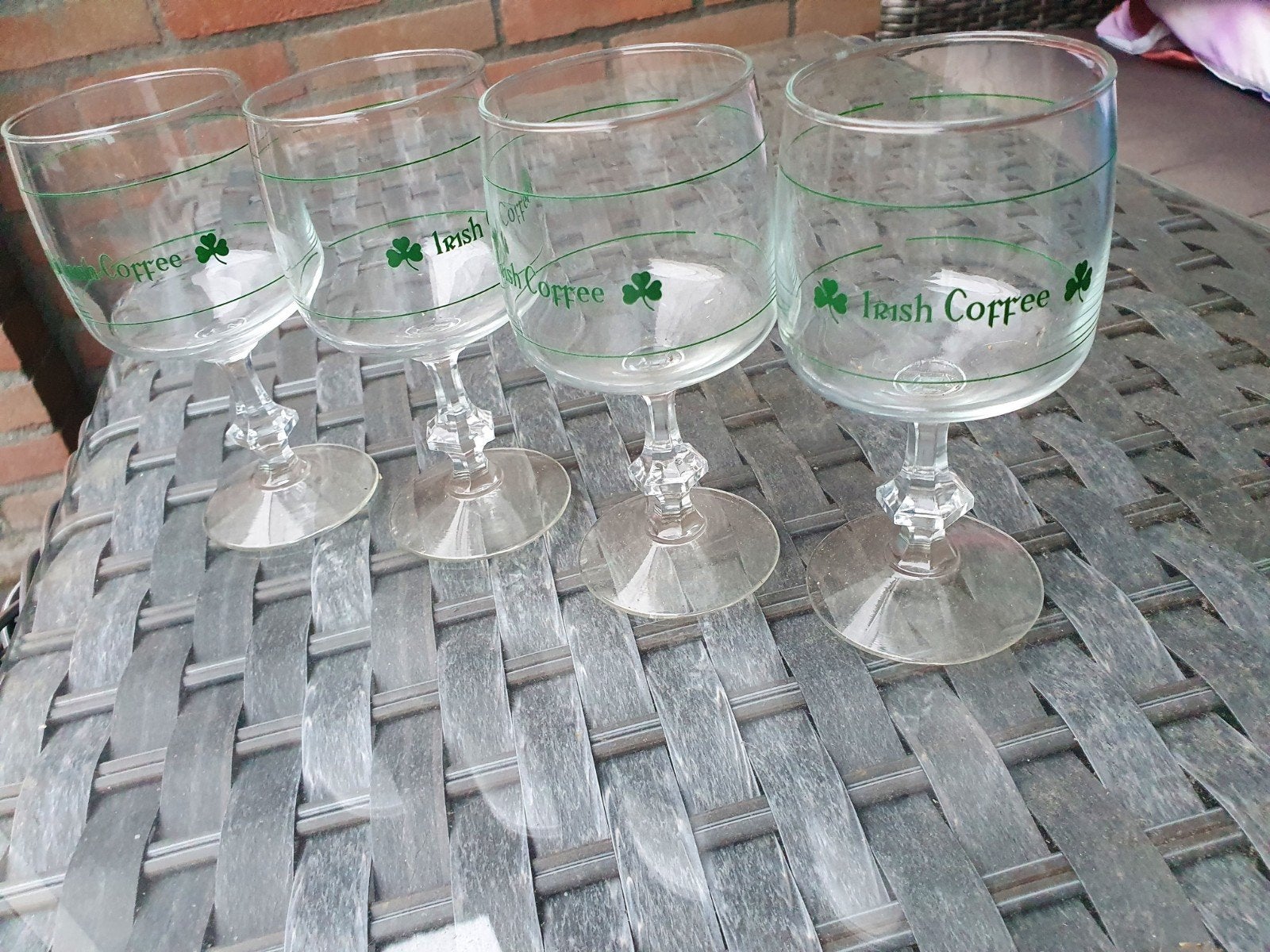 Set van 4 Irish Coffee glazen met klavertje vier, Ophalen of Verzenden