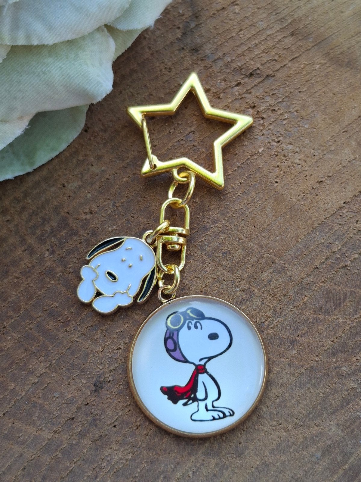 sleutelhanger ster Snoopy pilot, Ophalen of Verzenden, Nieuw, Knuffel of Figuurtje