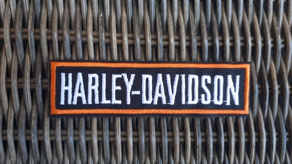 Harley Davidson strijk patch embleem - 105 x 30 mm, Ophalen of Verzenden, Nieuw