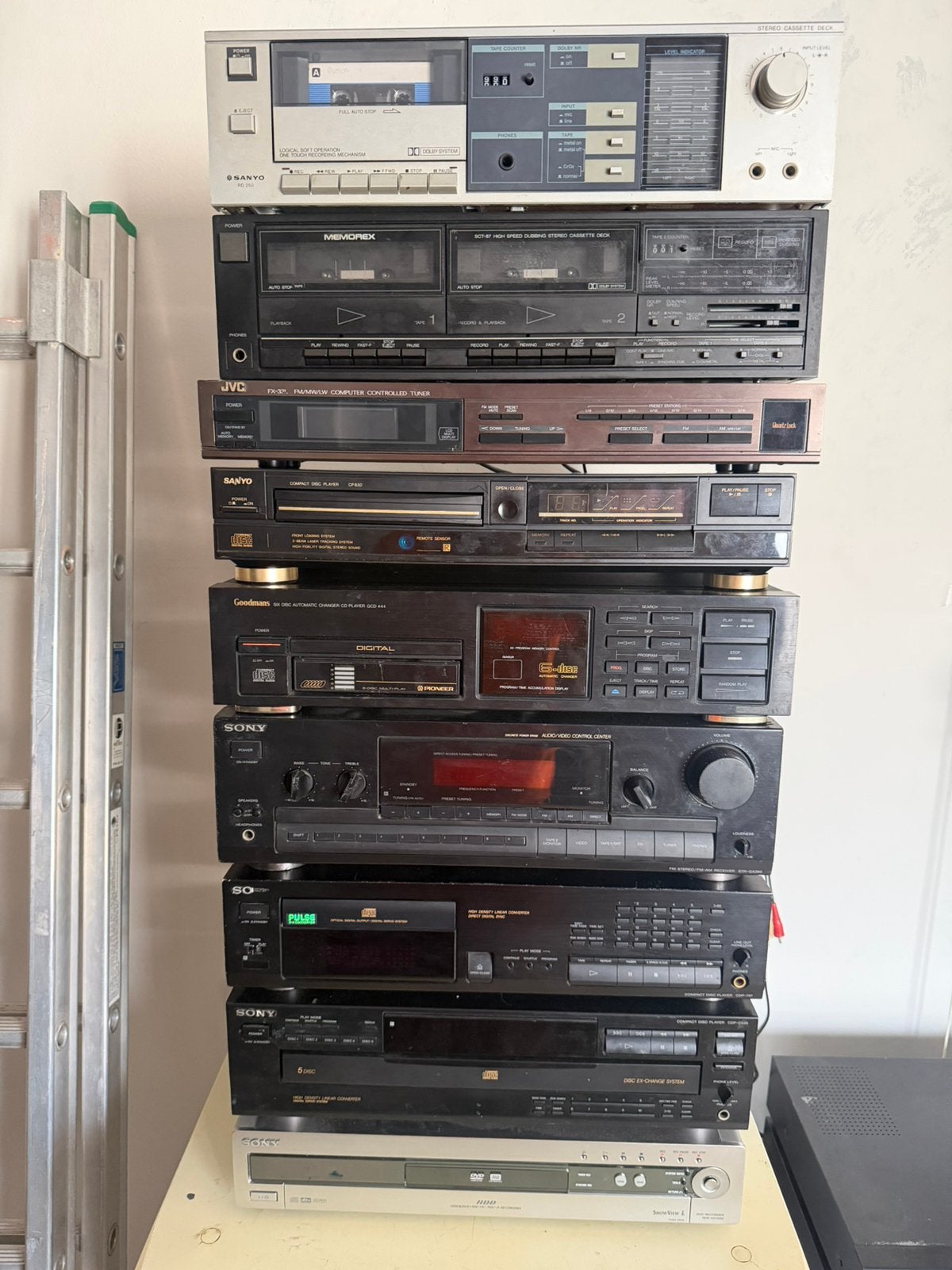 Diverse audio sony sanyo memorex versterker cd tuner wissel, Ophalen of Verzenden, Zo goed als nieuw, Cassettedeck, Sony