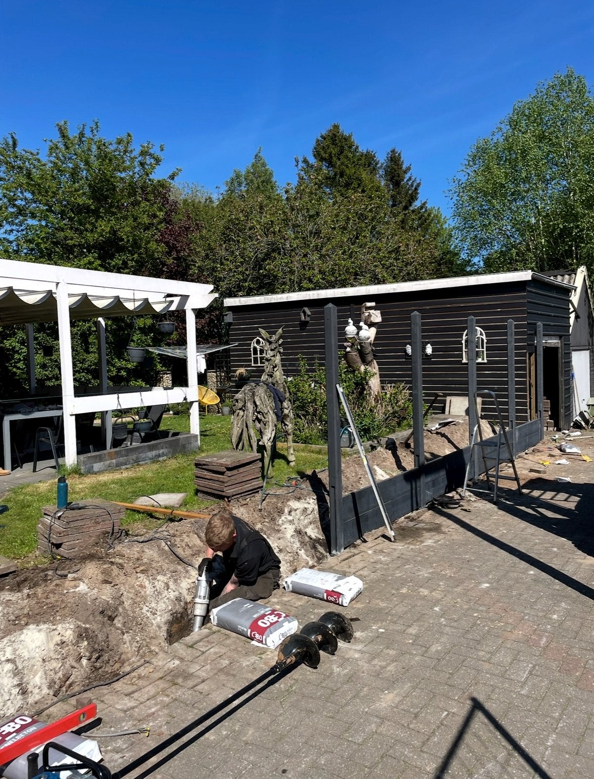 Pergola van hardhout 510 x 420, Ophalen, Gebruikt