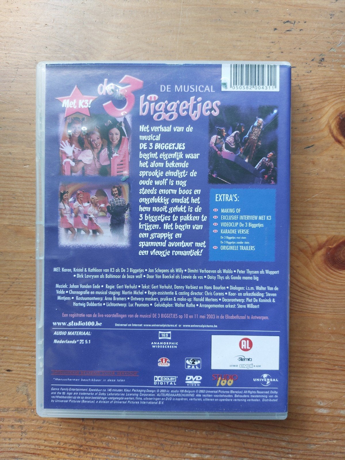 K3 DVD de 3 biggetjes musical, Alle leeftijden, Ophalen of Verzenden