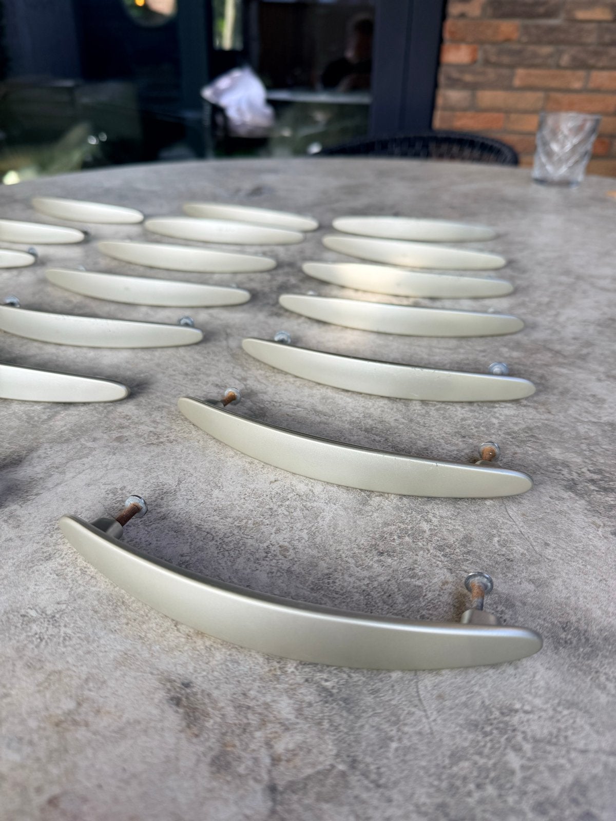 Orginele Fendt meubelgrepen champagne- 19 stuks, Ophalen of Verzenden, Gebruikt