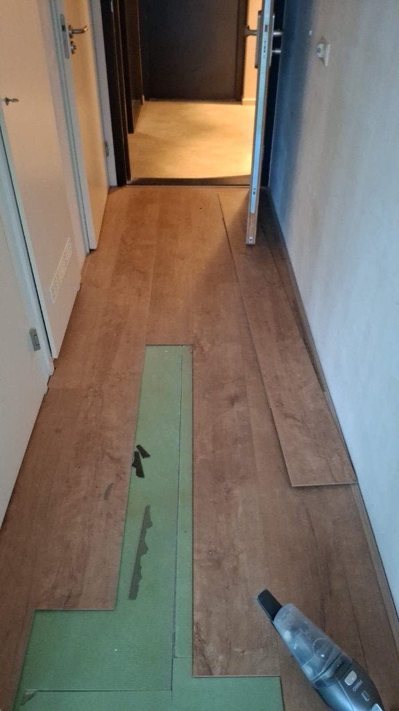 Vloer - kliklaminaat 50m2, Huis en Inrichting, Ophalen, Gebruikt, Beige, Hout