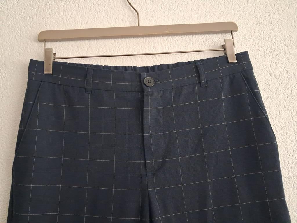 Daily Aesthetikz Geruite Broek Maat L, Kleding | Heren, Broeken en Pantalons, Maat 52/54 (L), Blauw, Ophalen of Verzenden, Zo goed als nieuw