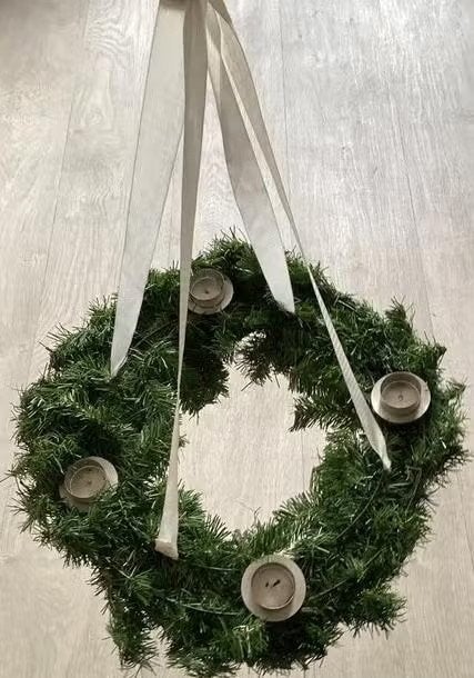Kerstkrans met kaarsen, Diversen, Kerst, Ophalen of Verzenden, Nieuw