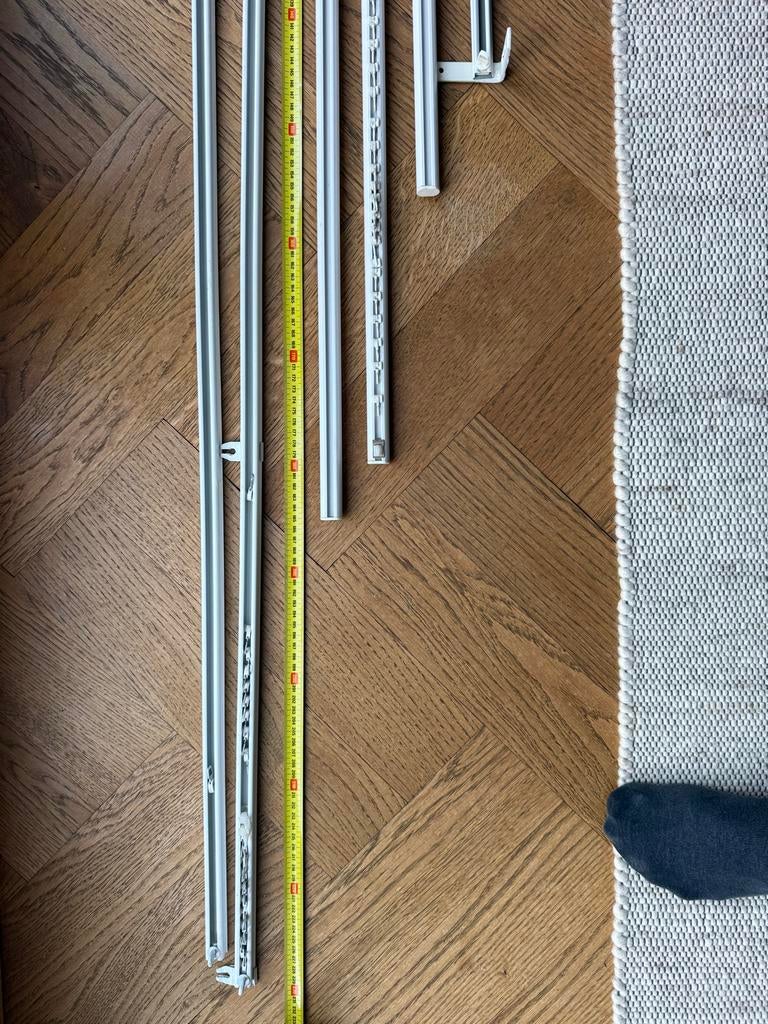 Gordijnrails - Diverse lengtes en types, Gebruikt, Wit, Ophalen of Verzenden, 200 cm of meer