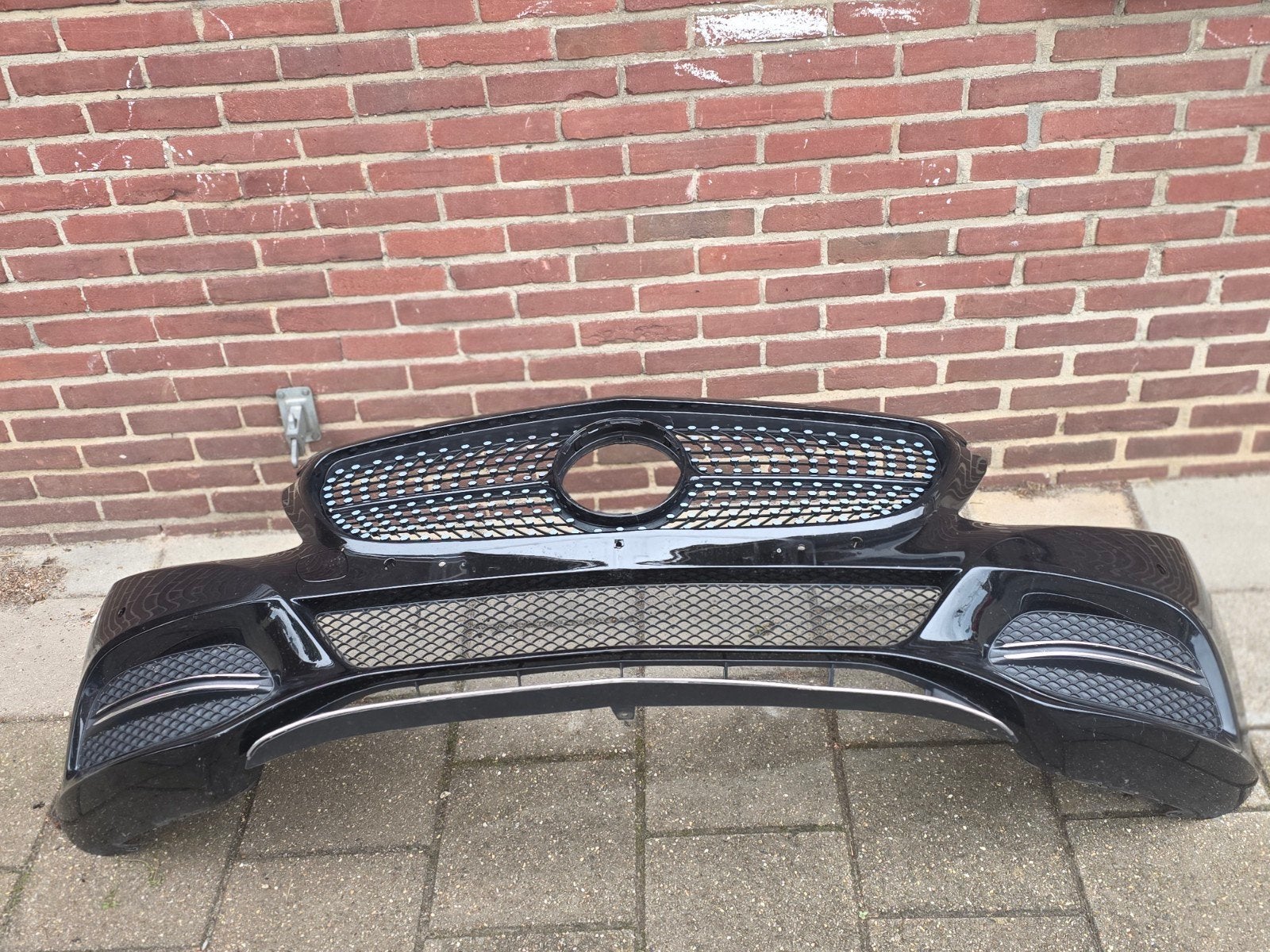 W205 Mercedes Origineel C klasse voorbumper met Diamond Gril, Ophalen, Gebruikt, Voor, Mercedes-Benz