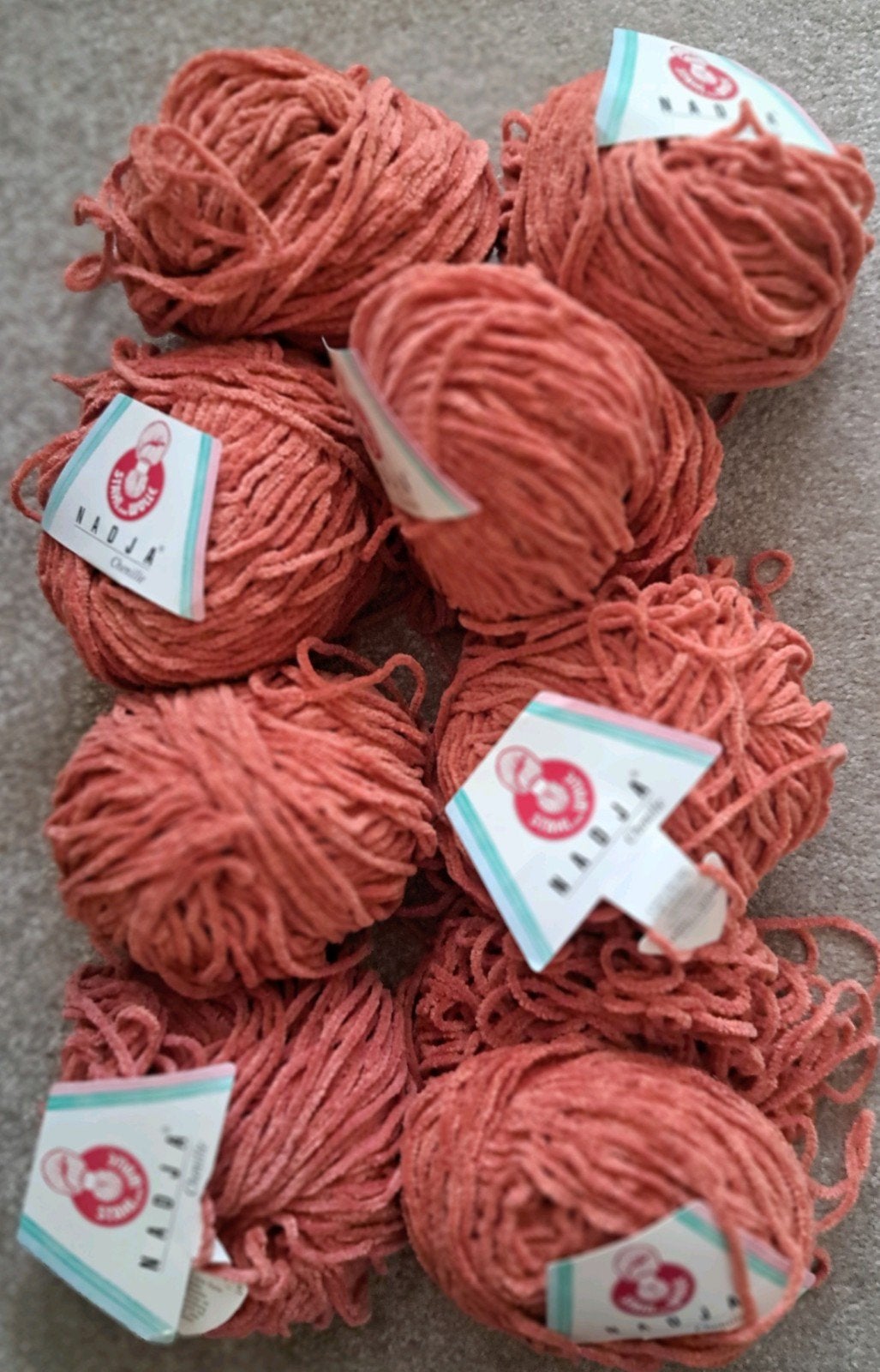 Nadja Velours/Chenille Garen - 8 Bollen, Ophalen of Verzenden, Nieuw, Breien of Haken, Wol of Garen